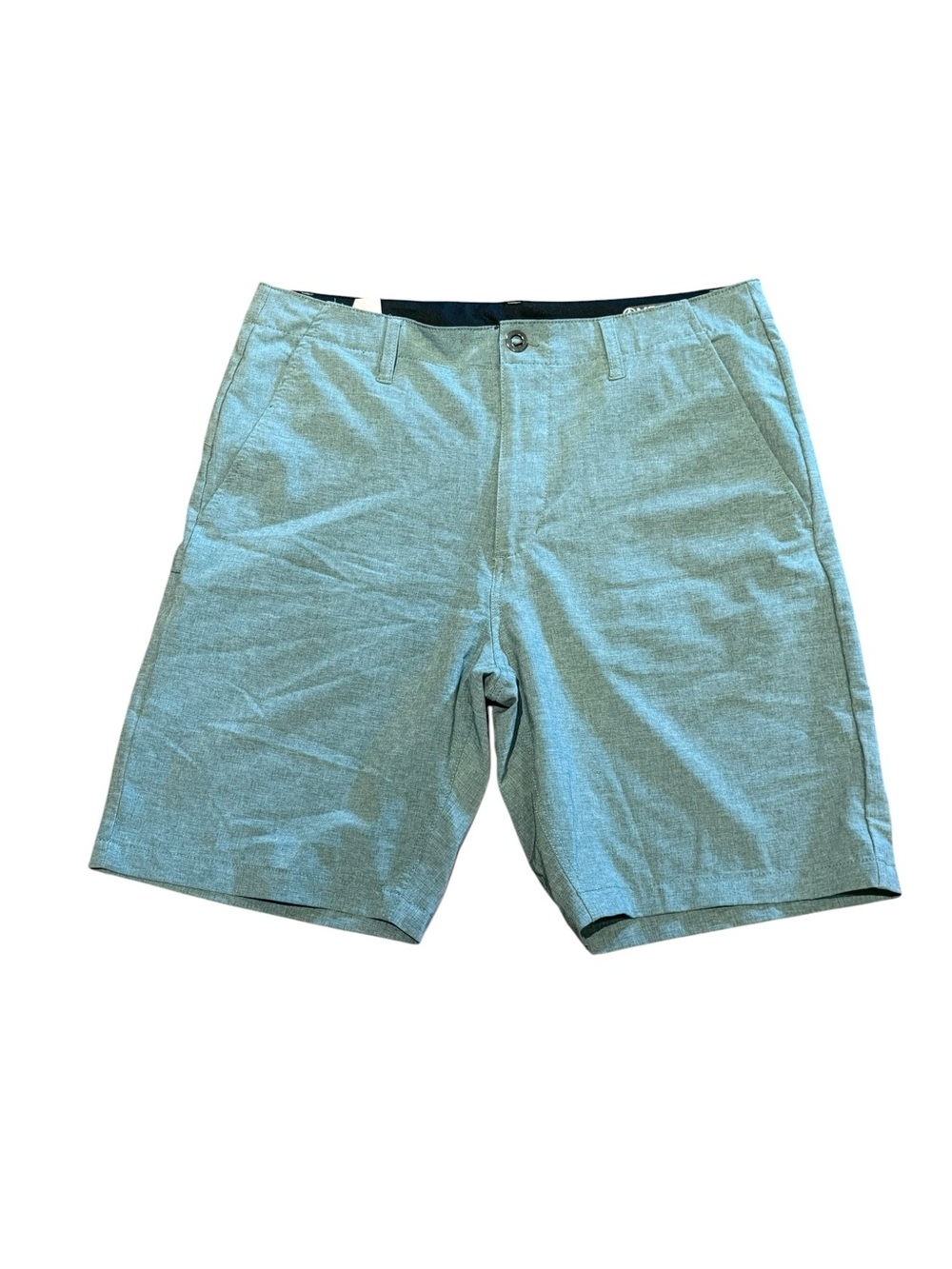 Volcom Men's 34 Light Teal Flat Front Performance Shorts